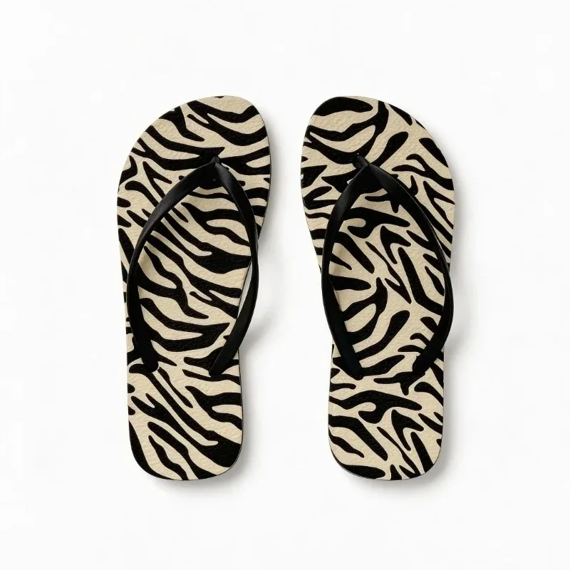 YNPO Women's Flip Flops Summer Outdoor Zebra Printing Slippers Non-slip Slip on Walking Thong  Arch Support Beach Pool Slides