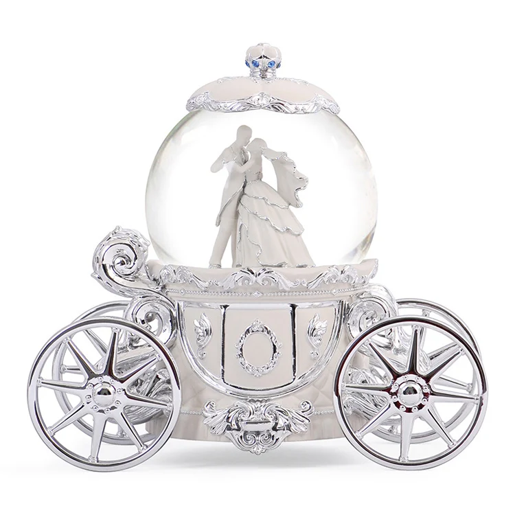 Shining Romantic couple glass music box crystal wedding gifts