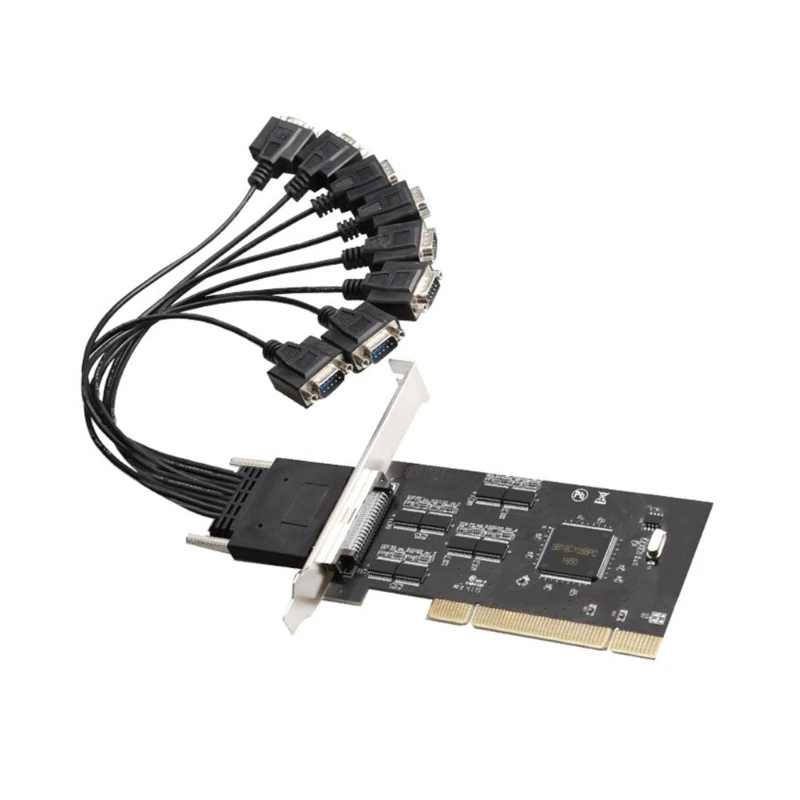 

PCI to 8 Port RS232 Expansion Card with Octuple DB9pin Serial Interfaces for Industrial Use Fast Speed