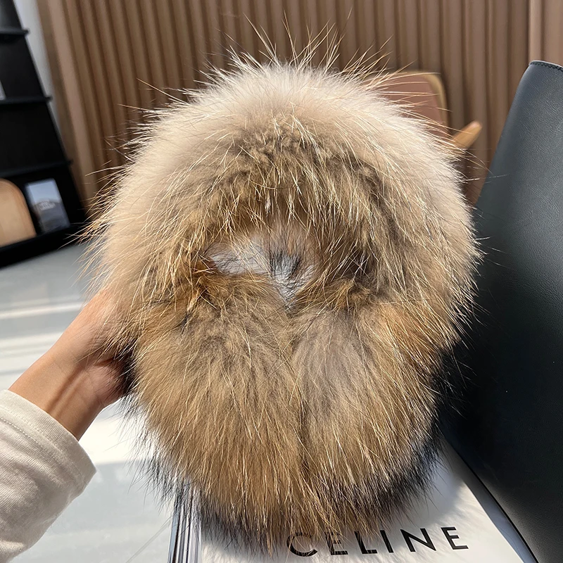 Real Fox Fur Earmuff Plush Ear Cover Winter Warm Ear Protection Fashion Ear Bag Female Fluffy Earmuff Ear Cover Real Fur Earmuff