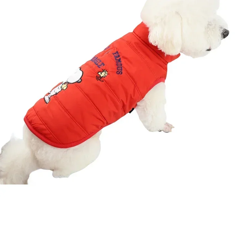 New Snoopy Cotton Pet Dog Coats for Small Embroider Dog Clothes Fall Winter Warmth Puppy Cat Costumes Supplies Thicken Cotton