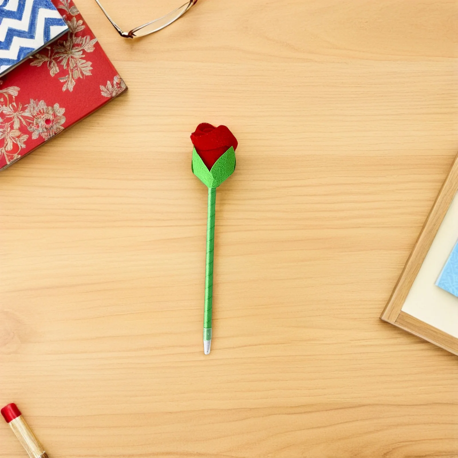 

3D Cartoon Rose Ballpoint Pens Red Flower Pens For School Office Valentine'S Day Wedding Mother'S Day Decorative Writing