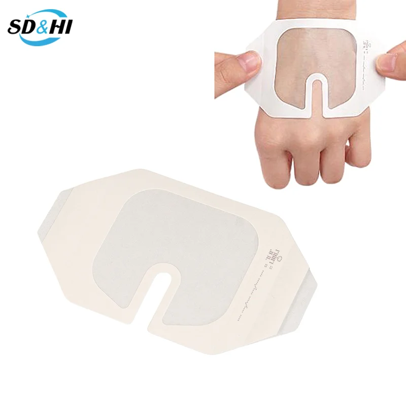 5pcs Octagonal Invisible Fitting Fixation Application PU Transparent Visual Retained Plaster Waterproof Dressing Patch