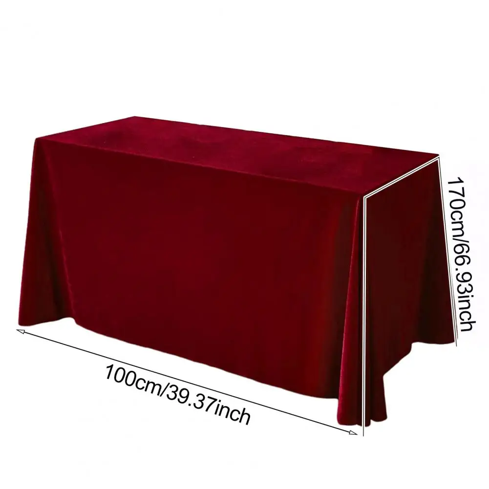 Golden Velvet Tablecloth Sparkling Tablecloth Oblong Velvet Tablecloth for Banquets Easy Care Pure Color Table Protection Cover
