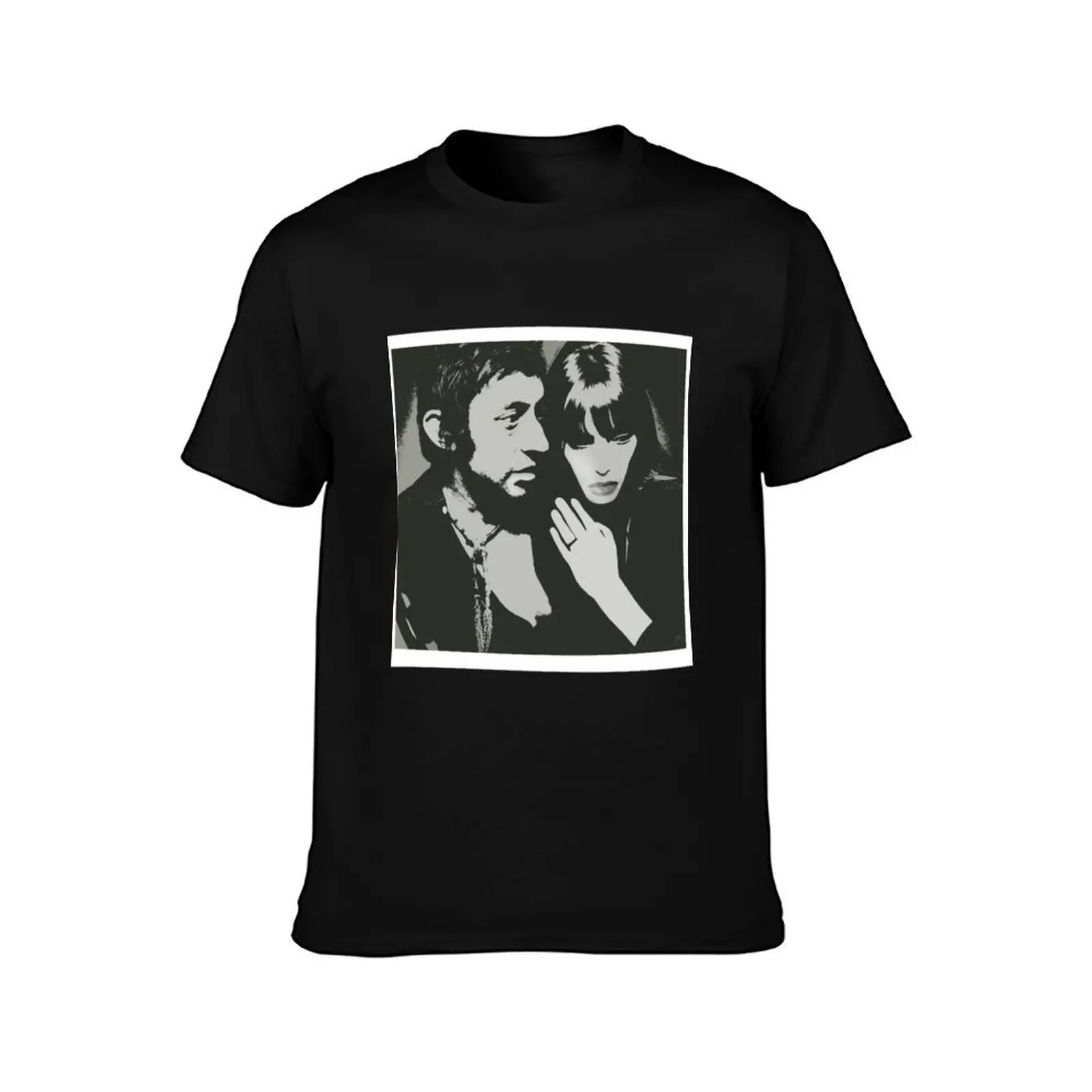 Serge Gainsbourg_amp_ Jane Birkin Black and white portrait T-Shirt Plus Size Quick Dry Sports Tee T-Shirt