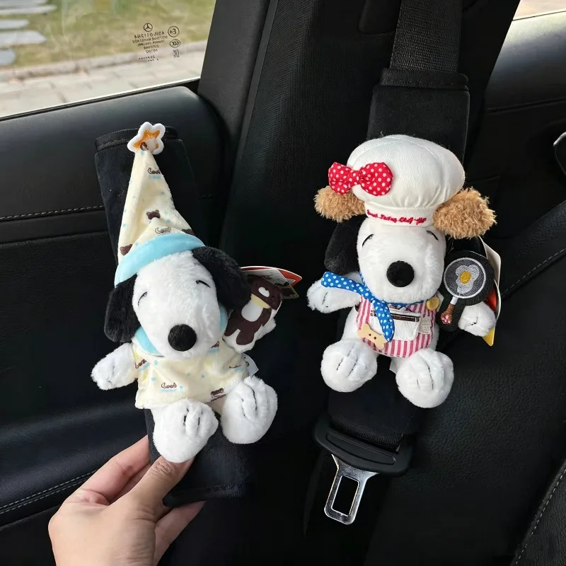 YOUMAI Snoopy Car Seat Belt Shoulder Cover Kawaii Girls Japanese Cartoon Creative Doll Car Protective Cover Exquisite Gift