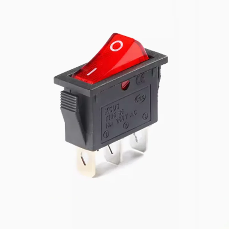 1PCS KCD3 Rocker Switch ON-OFF ON-OFF-ON 2 Postion 3 Pins Electrical equipment With Light Power Switch 16A 250V / 20A 125V AC