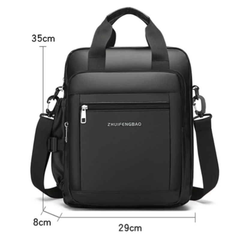 Business Casual Handbag for Men Minimalist Large Capcity Waterproof Shoulder Bag Luggage Strap Design Durable Cross body Bags
