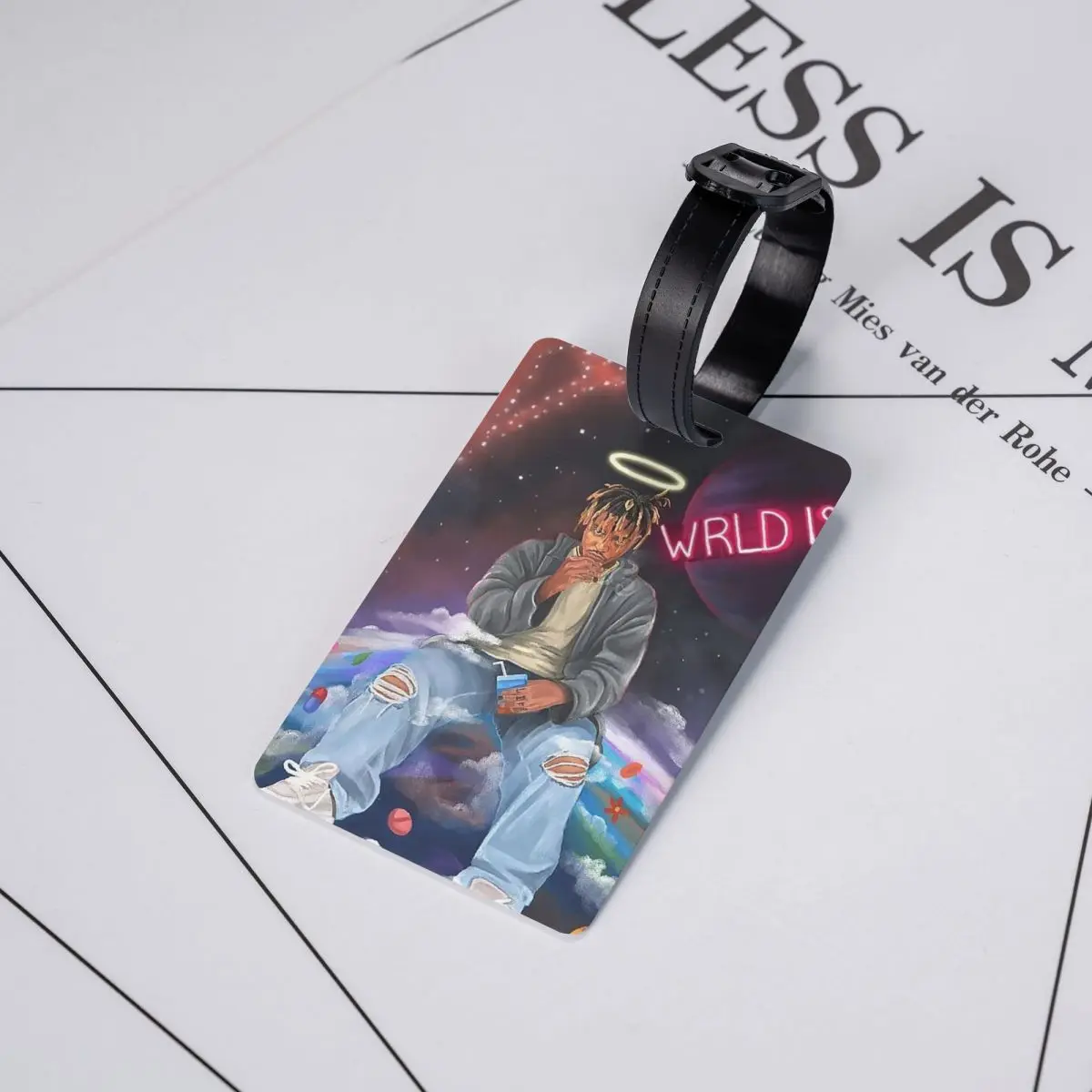 عصير Wrld ملابس الشارع الشهير علامات الأمتعة حقيبة الملحقات السفر لطيف الأمتعة الصعود علامة التسمية حامل معرف اسم العنوان #5