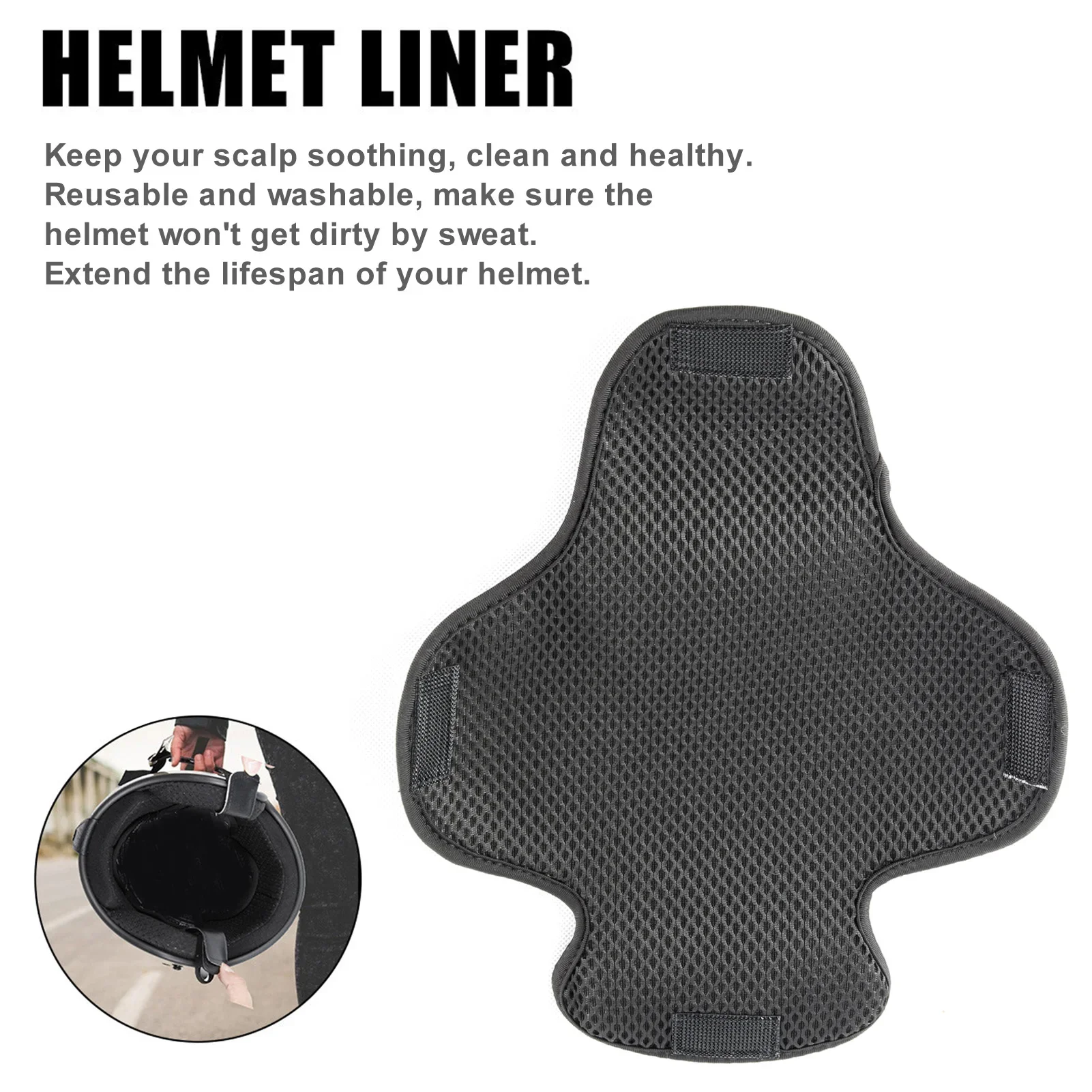 Breathable Motorcycle Helmet Insert Liner Cap Cushion Sweat Absorbent Cooling Helmet Pad Universal for Hard Hat Bicycle Helmet