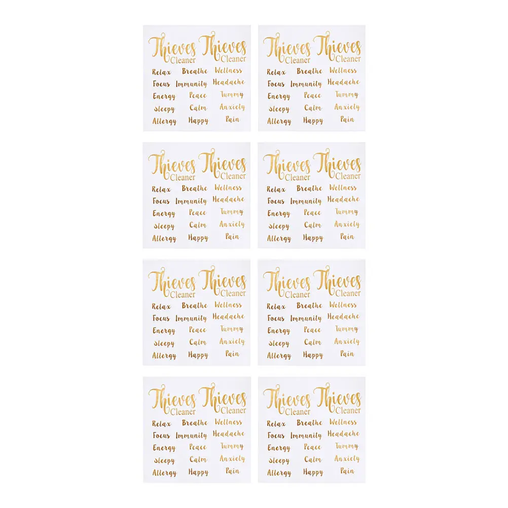 

8 Sheets Letter Stickers Bottle Label Tags Blank Labels Gold Adhesive Bottles Oil