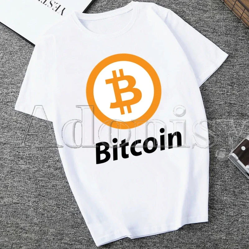 Bitcoin Summer Fashion Shirt Graphic T Shirt Women Tops Base O-neck Tees Funny Girls Tshirt