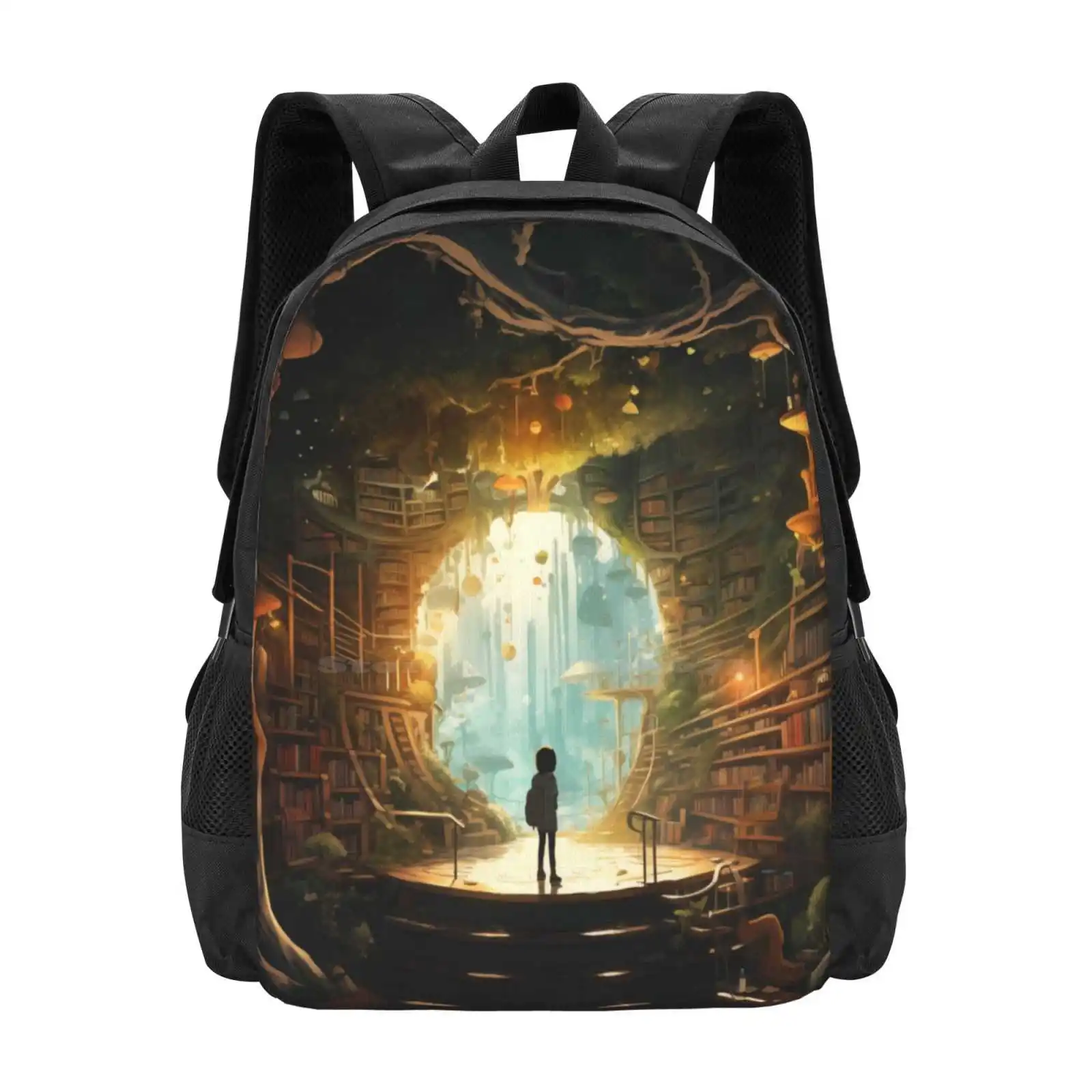 Mysterious Library Forest (11/15) Hot Sale Schoolbag Backpack Fashion Bags Books Mystical Magic Children Forest Library Library