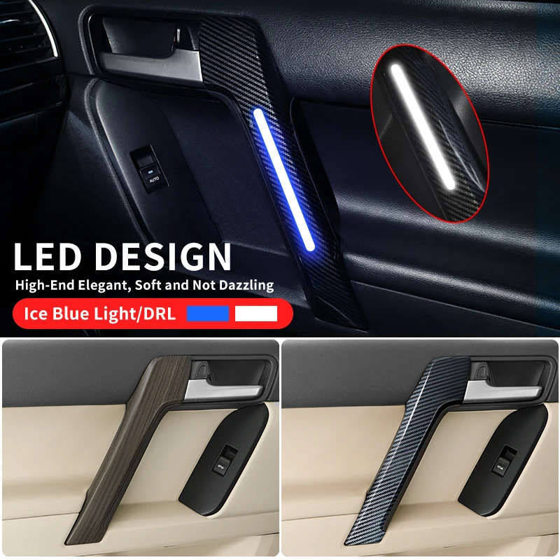 For 2010-2022 Toyota Land Cruiser Prado 150 LC150 FJ150 Interior Modification Accessories Handle Armrest Wood Grain Cover