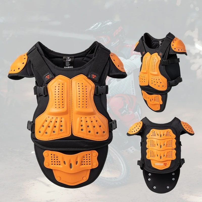 

Детский защитный жилет для детей, мотокросс, мотоцикл, защита груди, подушечки для спины, длинное снаряжение MX MTB, квадроцикл, бронежилет ﻿