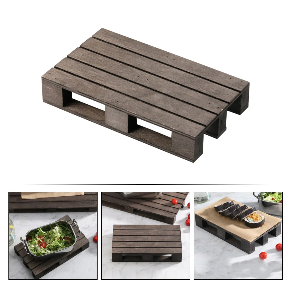 Tray Carbonized Wood Pallet Cup Coasters Dish Drainer Rack Wooden Hot Pot Holders For Kitchen Counter