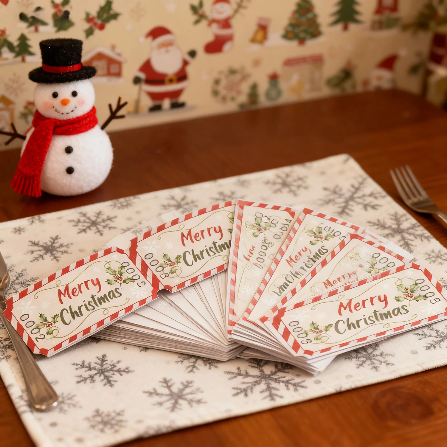 500 قطعة/لفة ملاهي عيد الميلاد كرنفال اليانصيب القبول تذكرة أرواق لعب متعة عيد الميلاد الديكور عطلة هدايا الحفلات #4