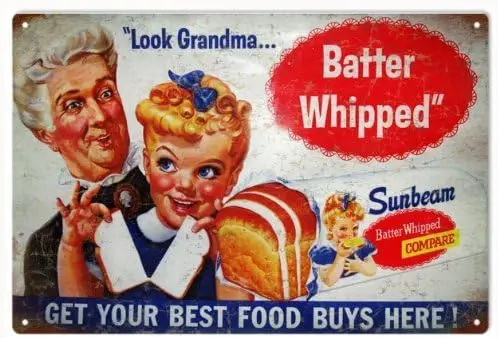 Retro Vintage Sunbeam Bread Metal Tin Sign Home Bar Cafe Retaurant Wall Decor Signs 12x8inch