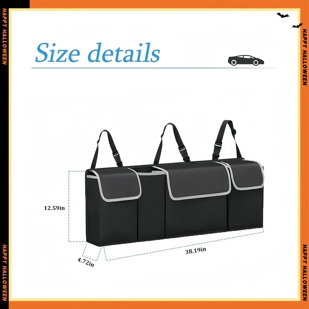 

Space-Saving Hanging Car Trunk Organizer with 4 Pockets for SUV/Truck