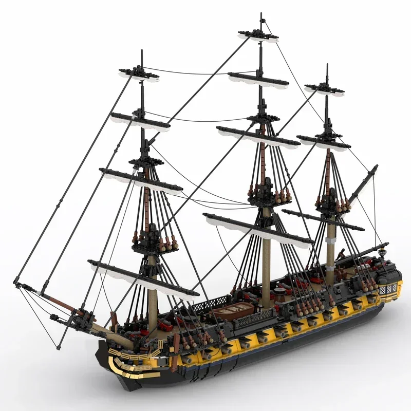 HMS Romulus MOC England & British frigate brick set Royal navy warship model Admiralty full rigged ship buildings block kit toys