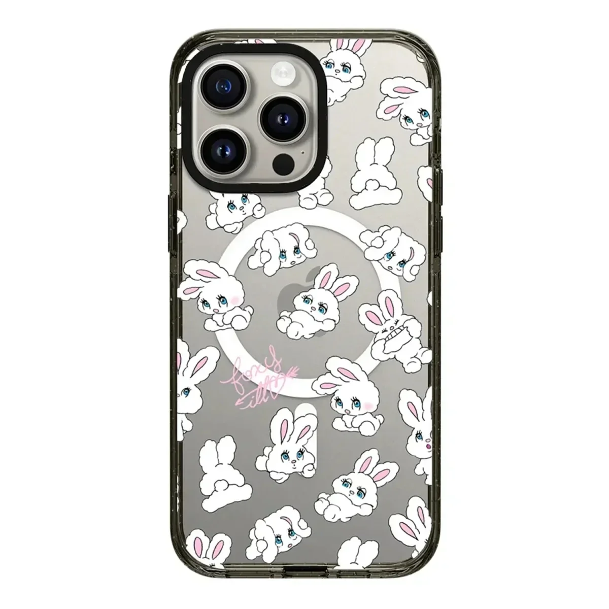 

2.0 Acrylic Upgrade Border MagSafe Heart Rabbit Phone Case Cover for iPhone 12 13 14 15 16 Pro Max Case for iPhone 16 Pro