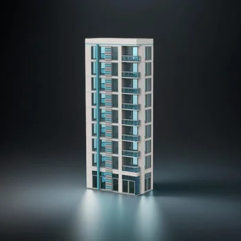 1575 elementów MOC Architektura Biało-Niebieski Wzmacniający się Wieżowiec Model Klocki Konstrukcyjne DIY Zestaw do Składania Prezent Kolekcjonerski Zestaw do Wybudowy
