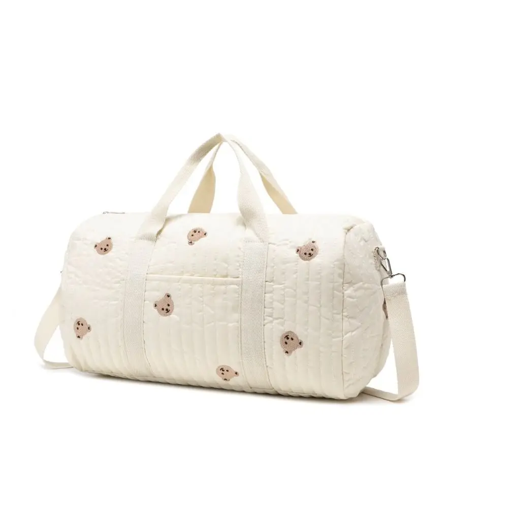

Large Capacity Travel Luggage Bag Foldable Cartoon Bear Embroidered Travel Bag Multi Functional Sweet Flower Cute Mommy Bag