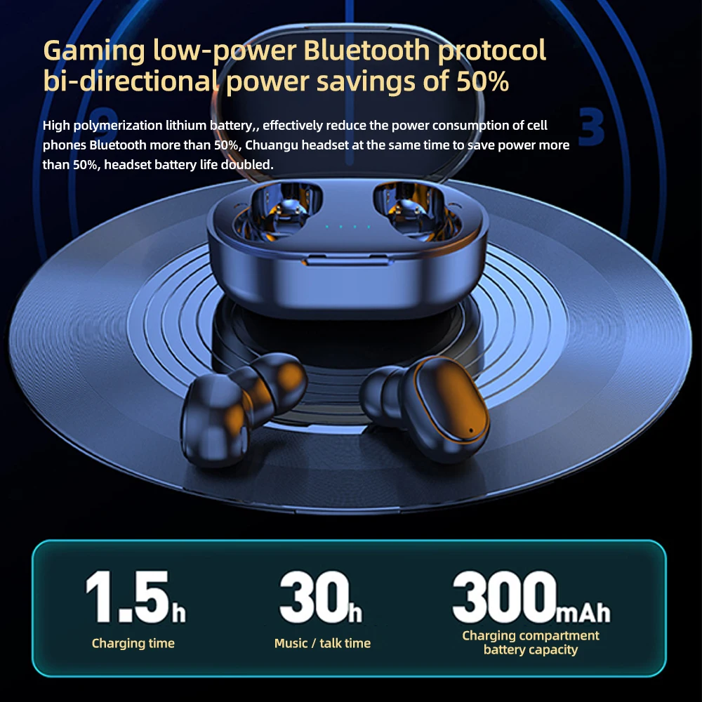 TWS A6S سماعات بلوتوث سماعة رأس لاسلكية IPX5 مقاوم للماء عميق باس سماعات أذن ستيريو لاسلكية حقيقية سماعات أذن تستخدم عند ممارسة الرياضة