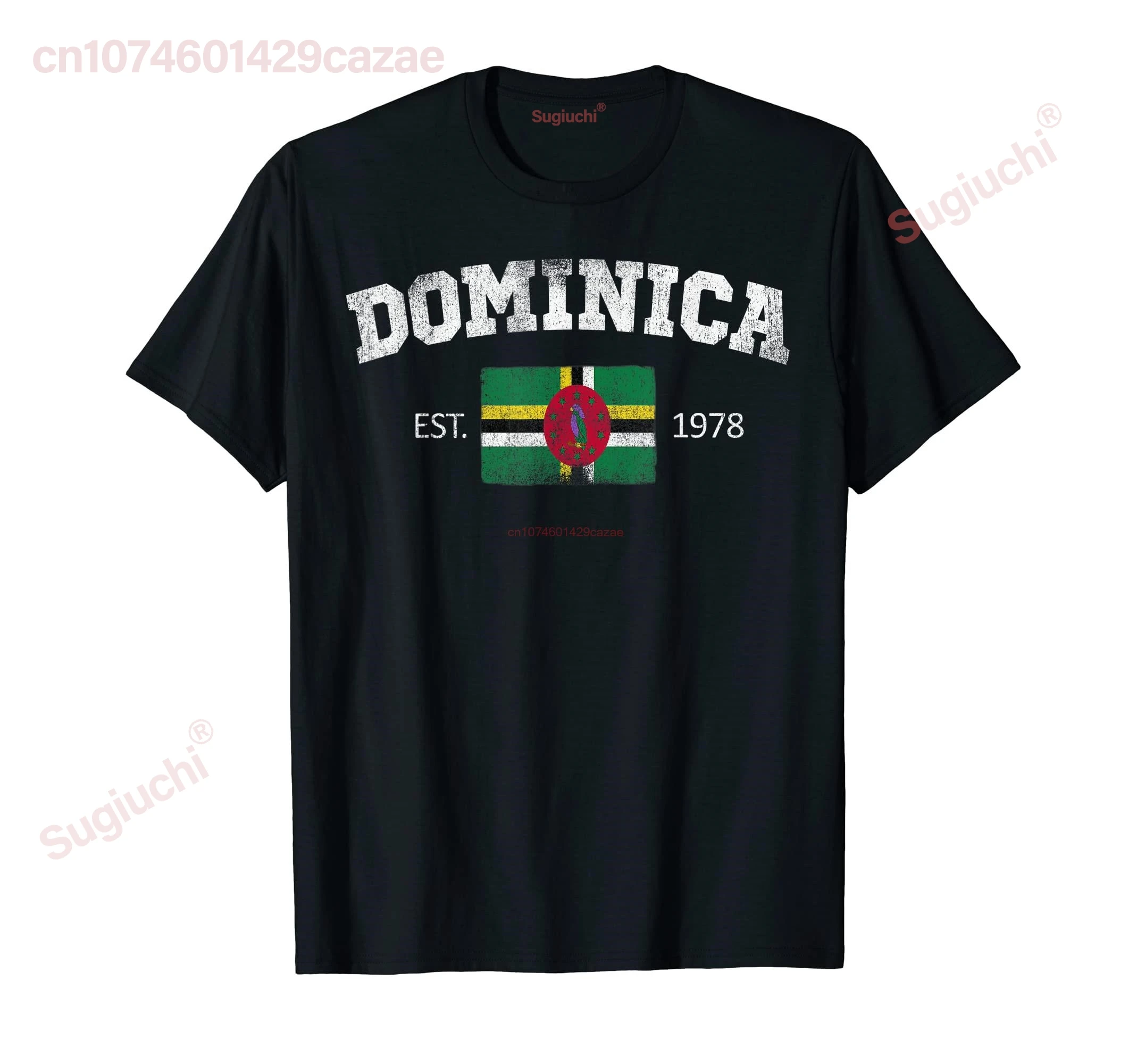 Vintage DOMINICA Independence Day Flag Est 1978 Souvenir T-Shirt Gift Hip Hop MEN WOMEN UNISEX T Shirts Size S-6XL