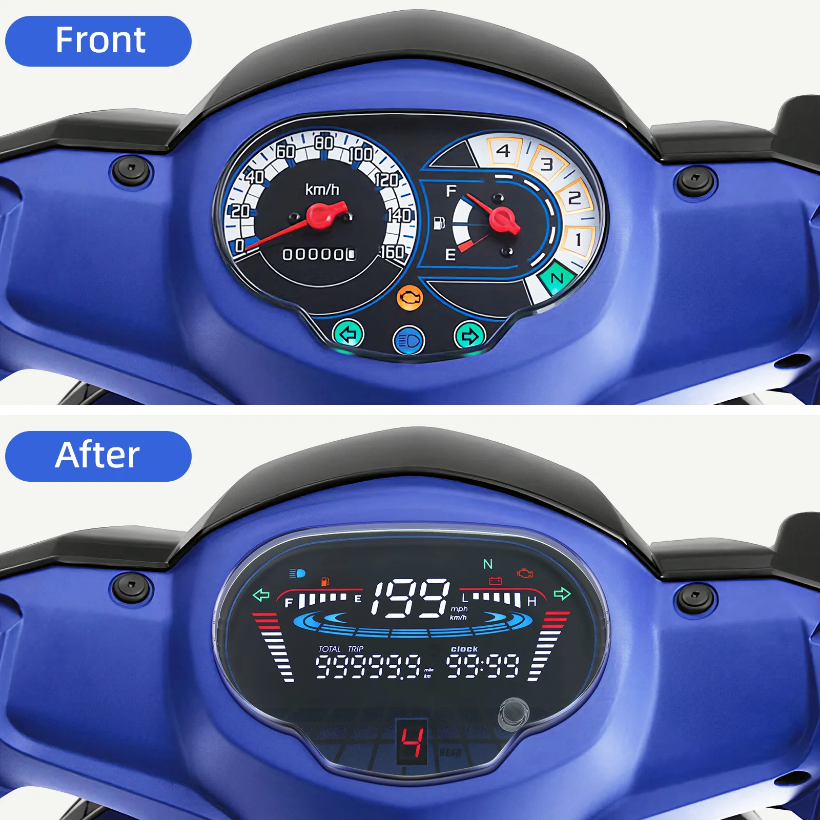 For Yamaha Sight 115/Crypton Fi 114 Sirius fi VEGA RR/ VEGA FORCE Digital Meter Modified Ful Led Meter SpeedMeter Odometer