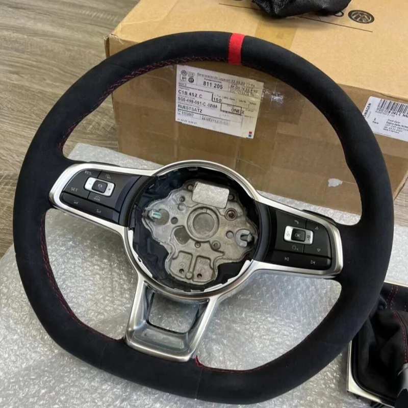 MK 7 7.5 GTI GTD GTE R Polo Customm Leather RLine Sports Steering Wheel Half Leather Suede Multi-color For VW Golf