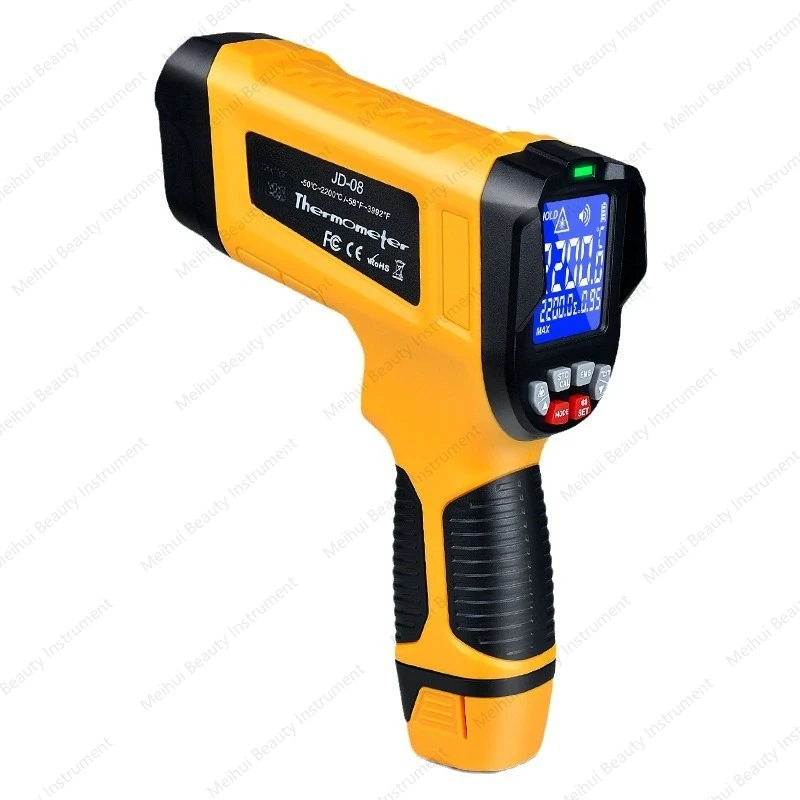 

-50~ 2200 градусов инфракрасный пистолет для измерения температуры и промышленный, 3-точечное прицеление, высокая точность