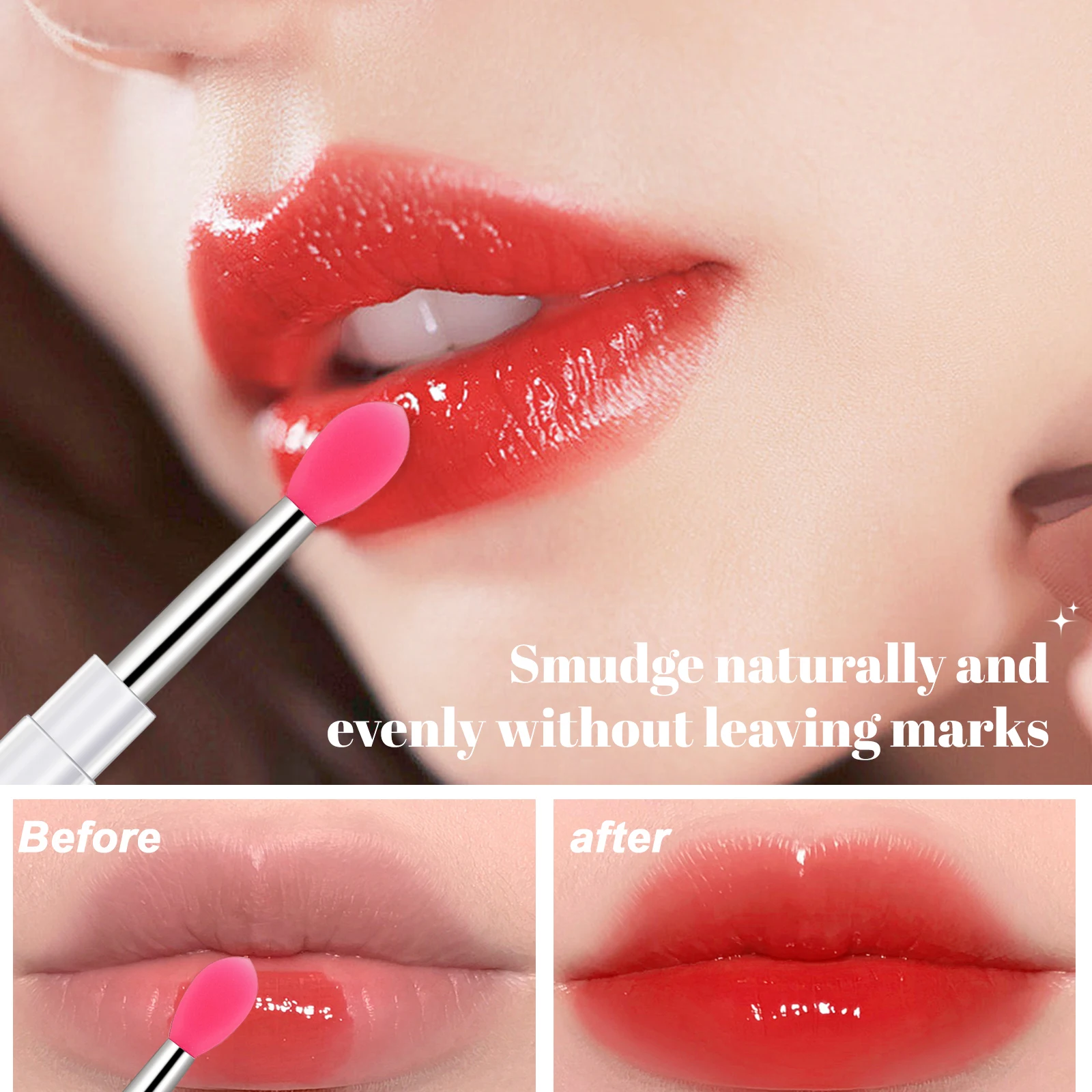 3 uds cepillo de labios de silicona portátil con cubierta suave multifuncional aplicador de bálsamo labial lápiz labial brillo de labios sombra de ojos pinceles de maquillaje