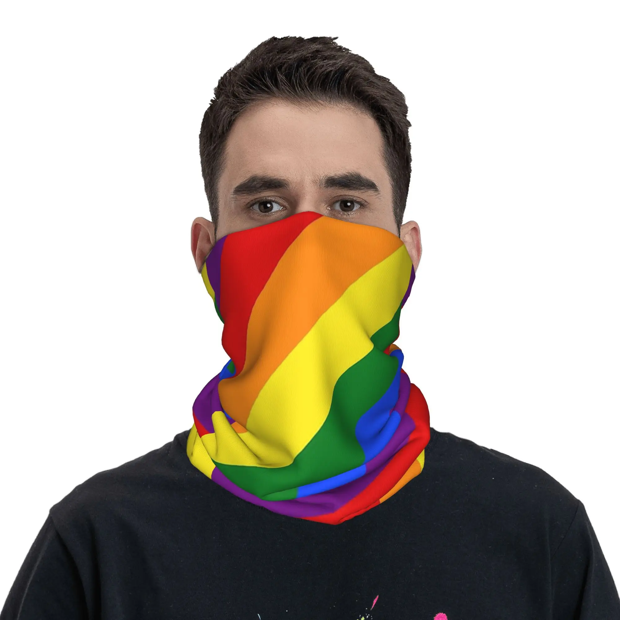 Gay Pride Flag Bandana Neck Cover Printed Wrap Scarf Multi-use Face Mask Cycling For Men Women Adult Windproof
