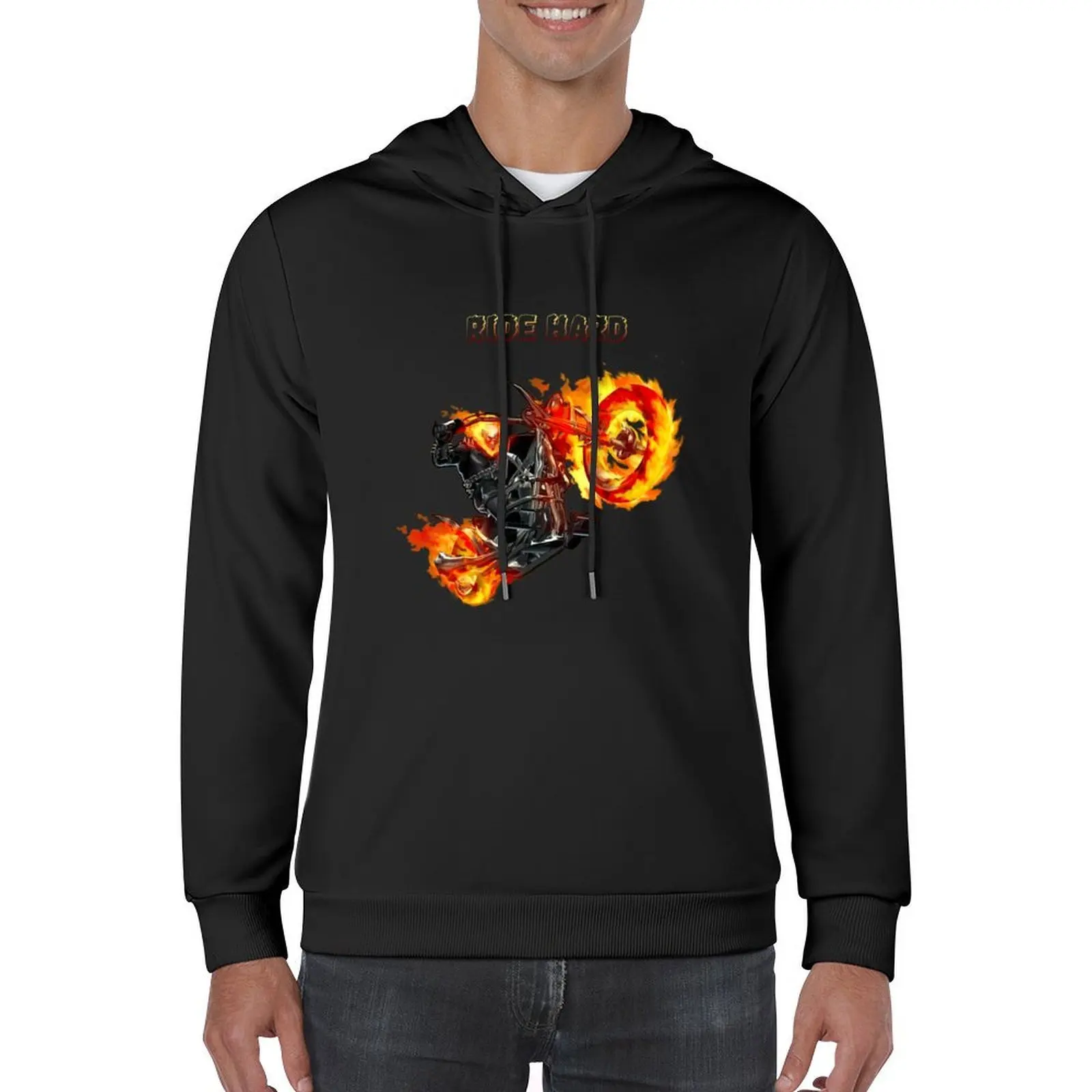 Ghost Rider Ride Hard Hoodie clothes for men men clothes autumn jacket men wear graphic hoodie