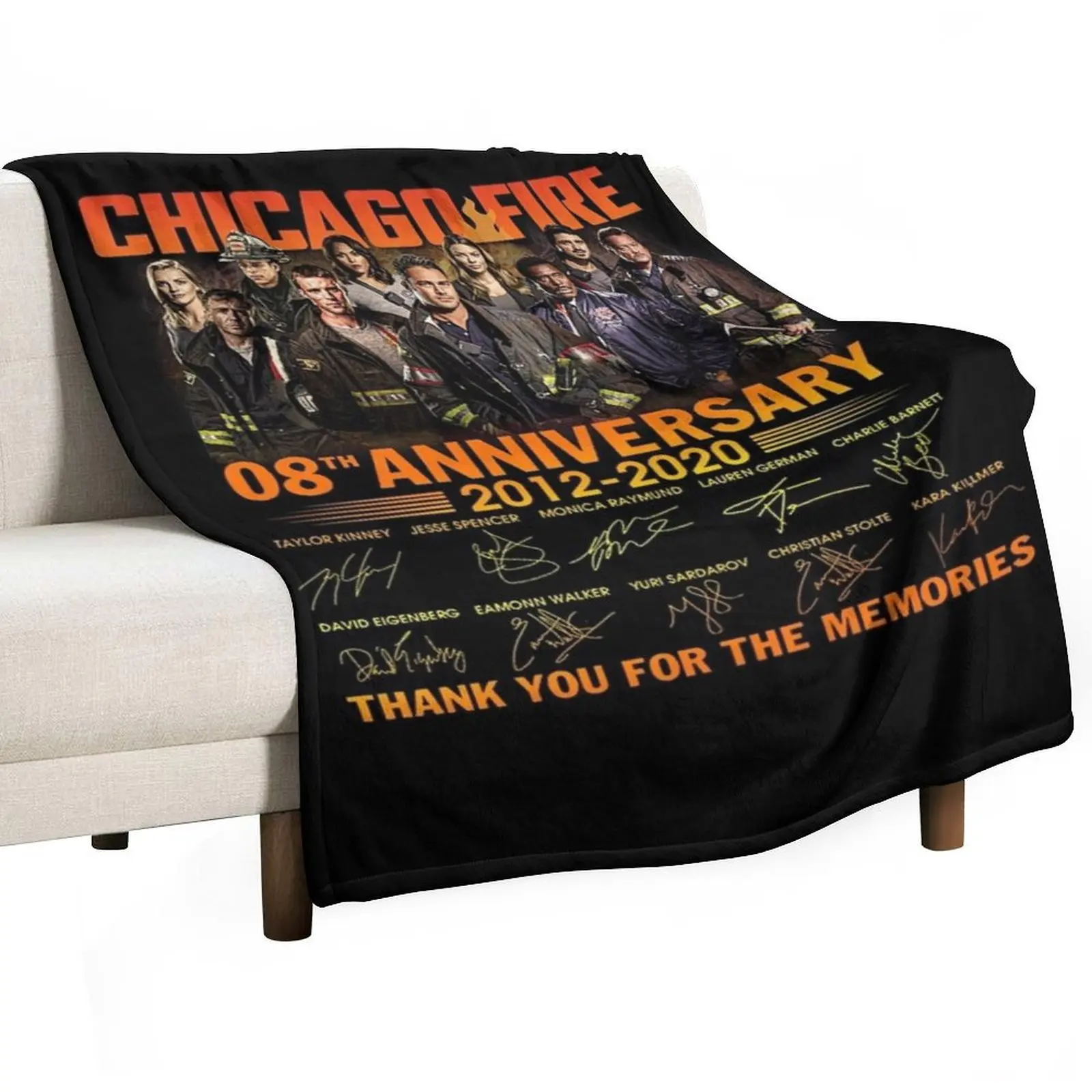 

CHICAGO -FIRE 8TH ANNIVERSARY 2012 2020 THANK YOU FOR THE MEMORIES Throw Blanket Decorative Sofas Furrys Cute Comforter Blankets