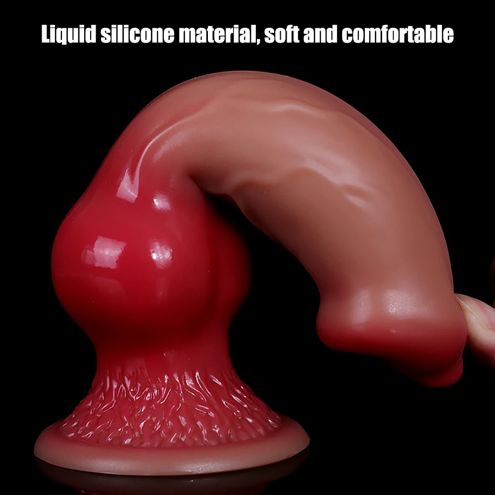 Oversized Liquid Silicone Dog Dildos Anal Plug Soft Penis Anal Dilator Phallus Butt Plug Stimulate Vagina Anus Dick Sex Toys