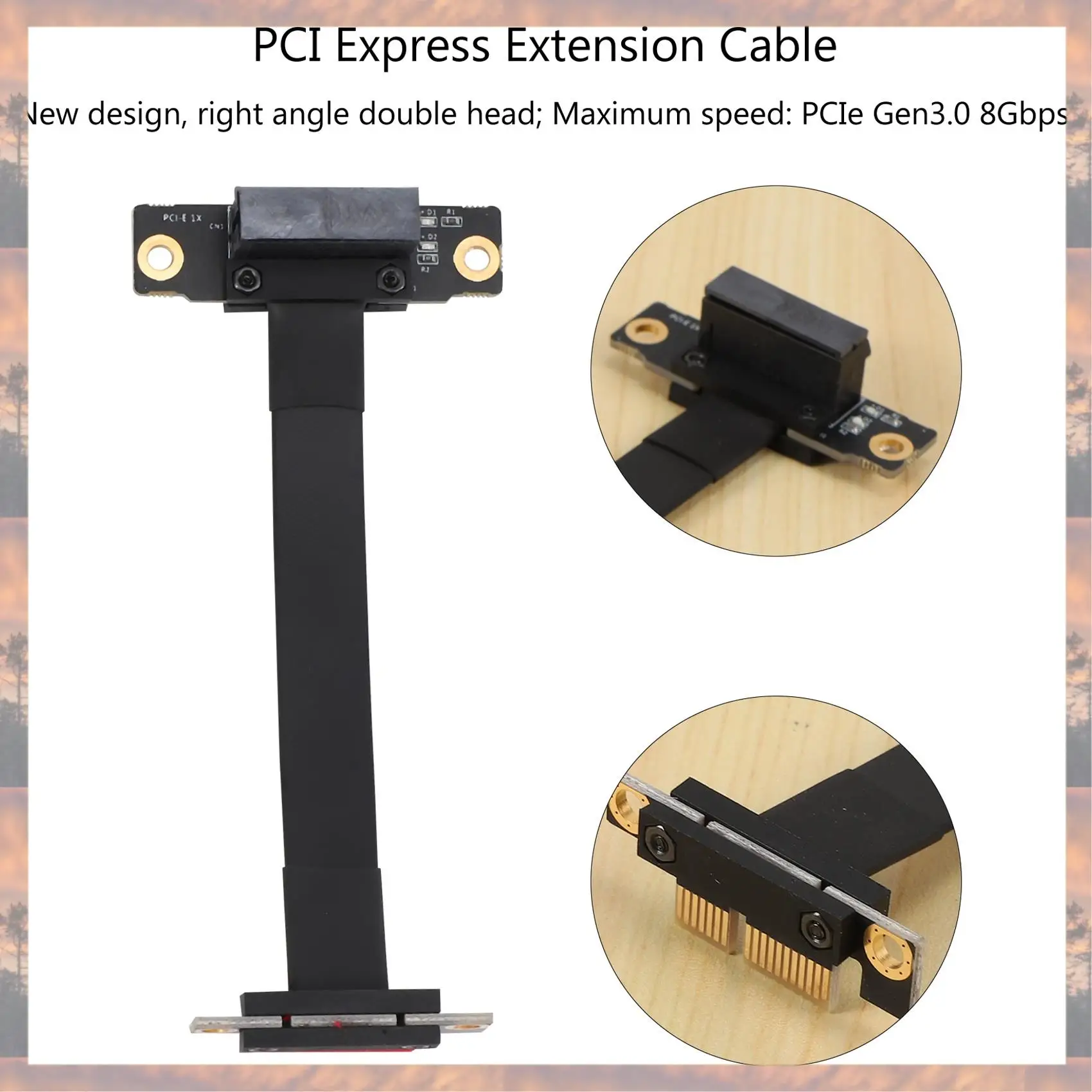 

Новинка 2025 года: PCIE X1 Riser Cable, двойной 90-градусный прямоугольный удлинительный кабель Pcie 3.0 X1 к X1, 8 Гбит/с, PCI Express 1X Riser Card