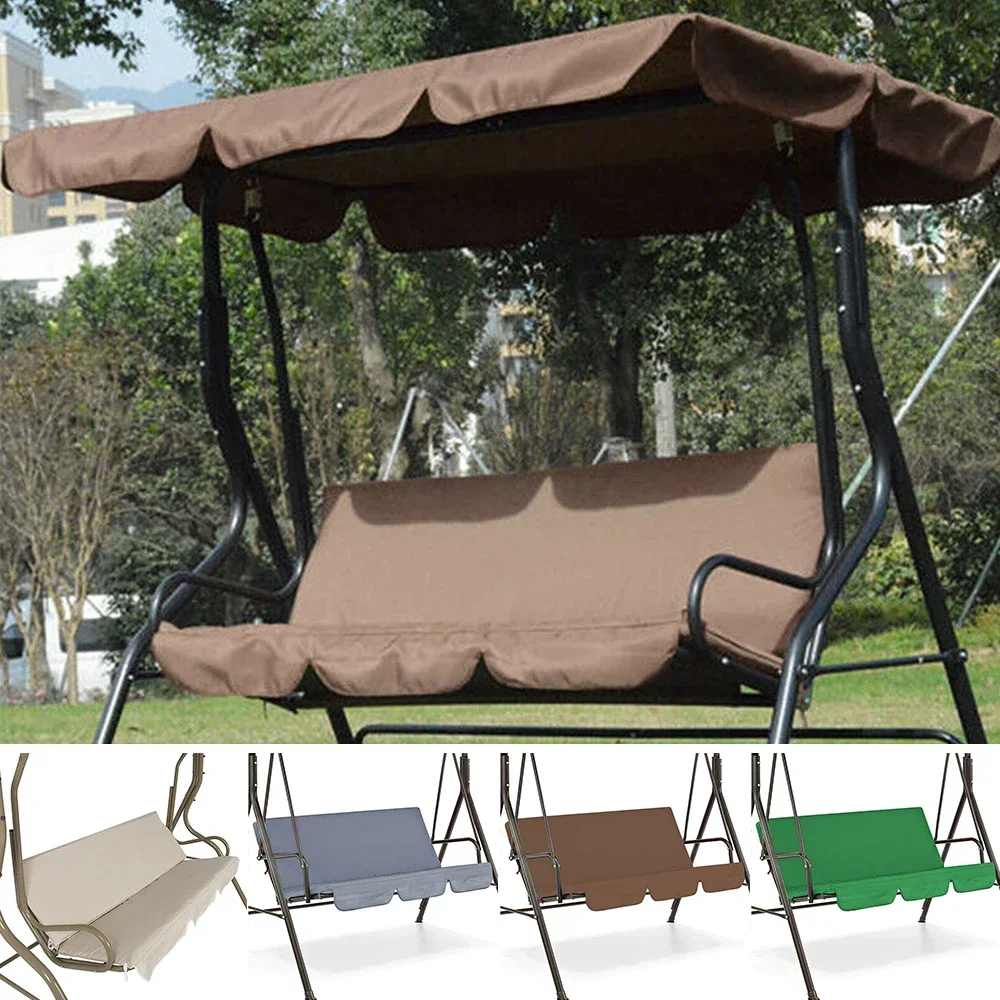 New Outdoor Swing Canopy 3 Seater Chair Top Cover Canopy UV Sun Water Proof for Patio Yard Seat Hammock Canopy Dustproof Cover