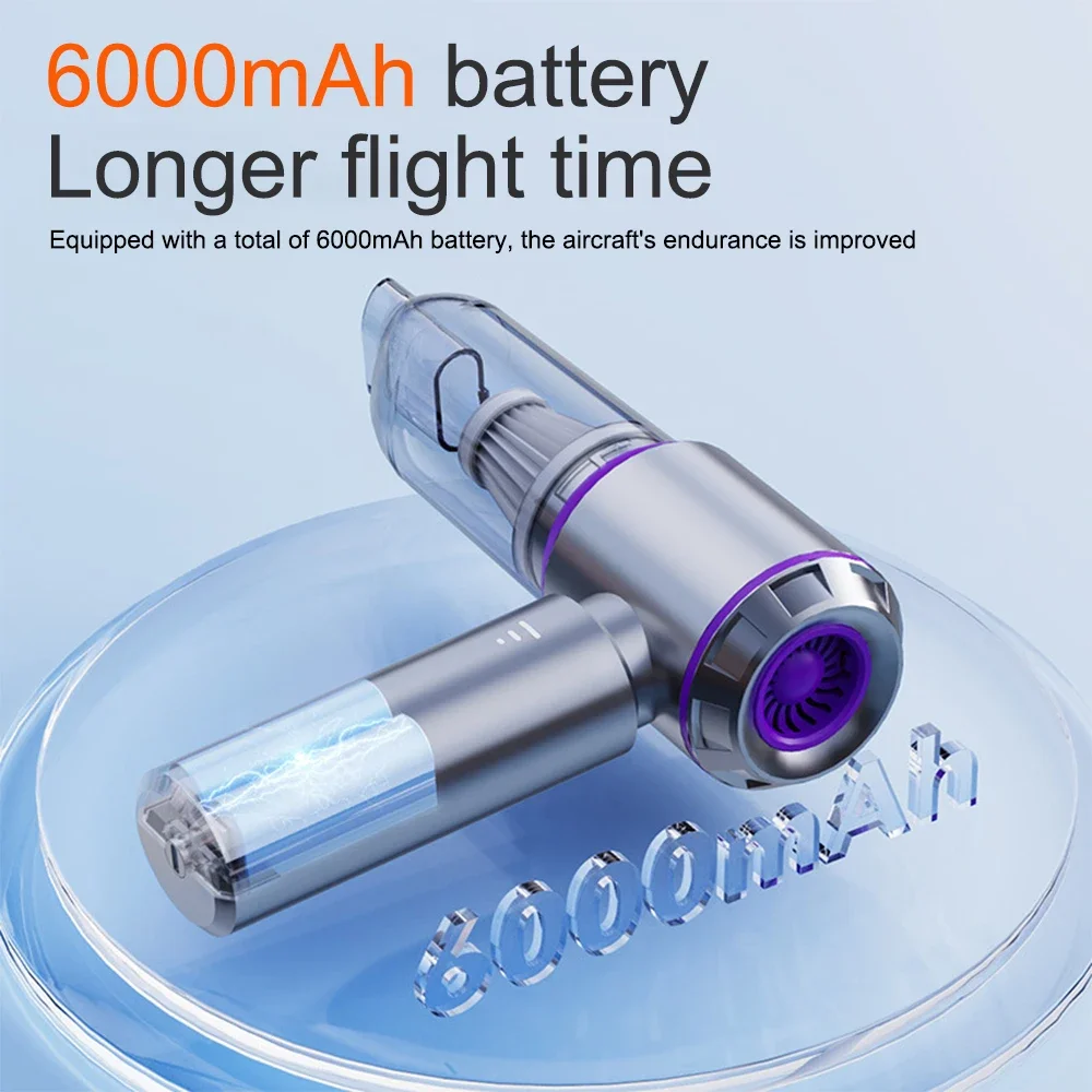 Wireless car vacuum cleaner with four in one brushless motor for blowing/suction/suction/charging, 15000PA power display