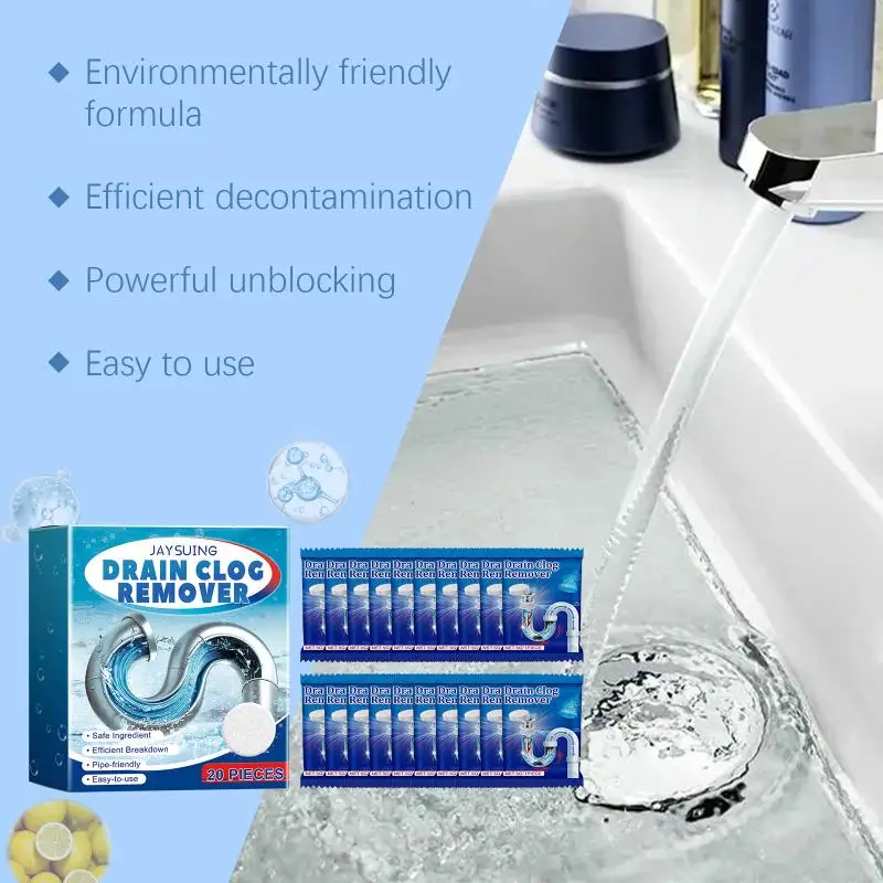 Jakehoe drain cleaner tablets remove grease, hair, and clogged drains, and also deodorize and unclog toilet drains view 3