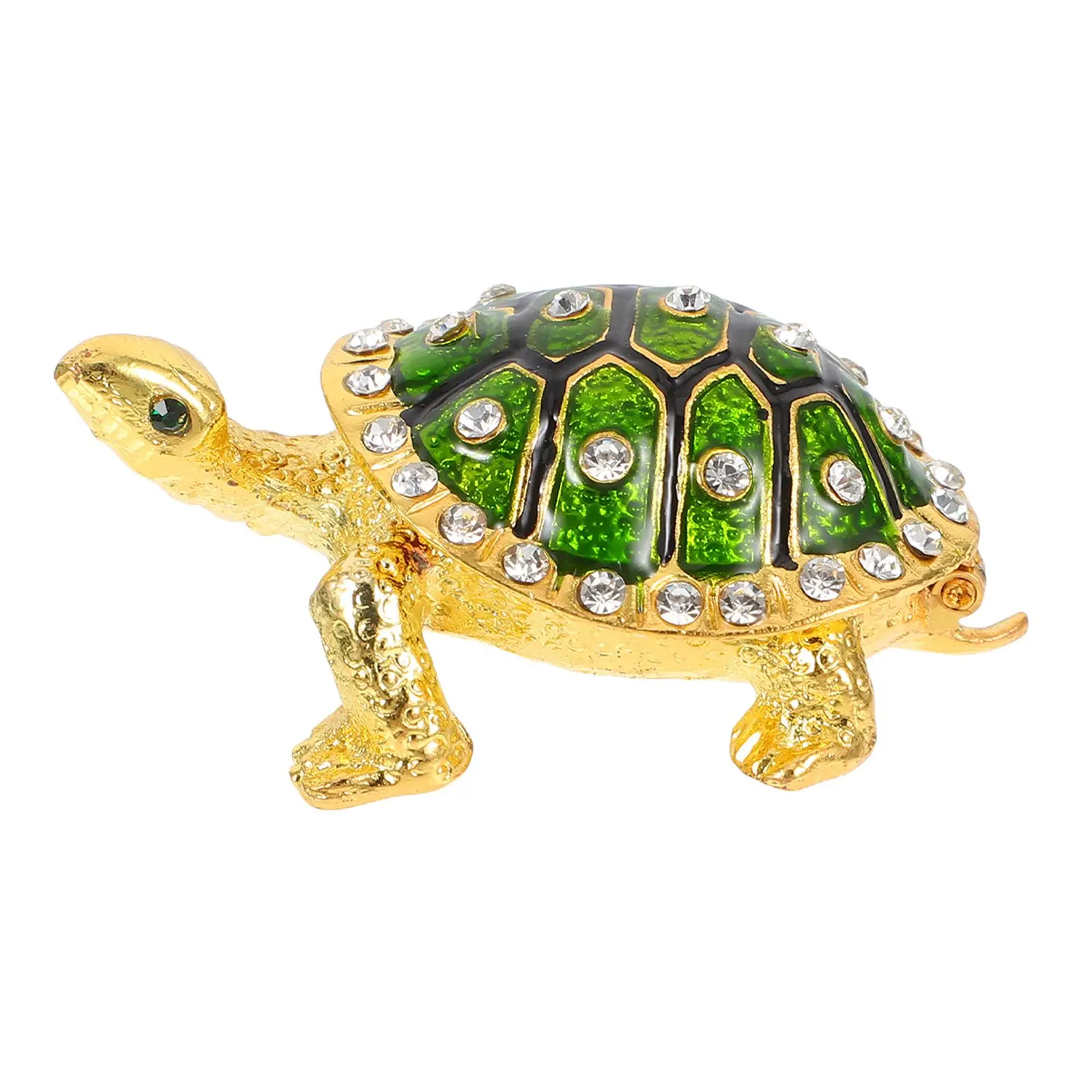 

Elegant Metal Turtle Jewelry Box Spacious Storage Interior Necklace Earring Holder Decorative Trinket Boxes Hinged for Girls