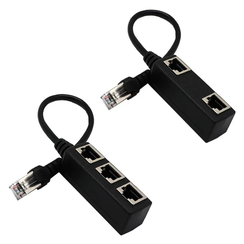 

1PCS RJ45 1 to 2 / 1 to 3 Ways Splitter Connector Network Adapter Cat6 LAN Ethernet Cable for Networking Extension