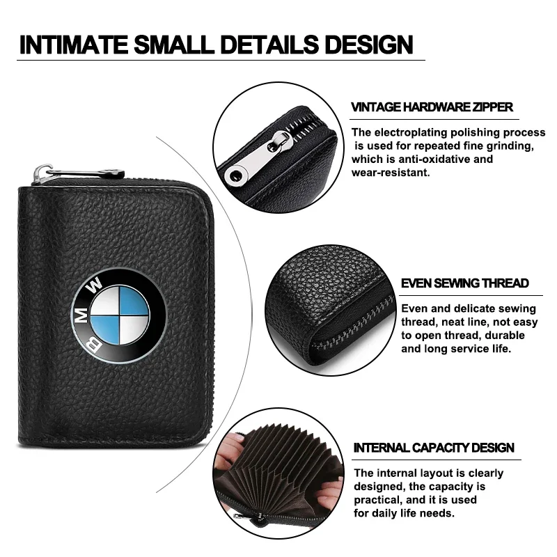 1pcs Car Styling Wallet Driver License Business Card Holder Key Case For BMW Performance M Power E34 E36 E60 E90 E91 E92 E93 M3