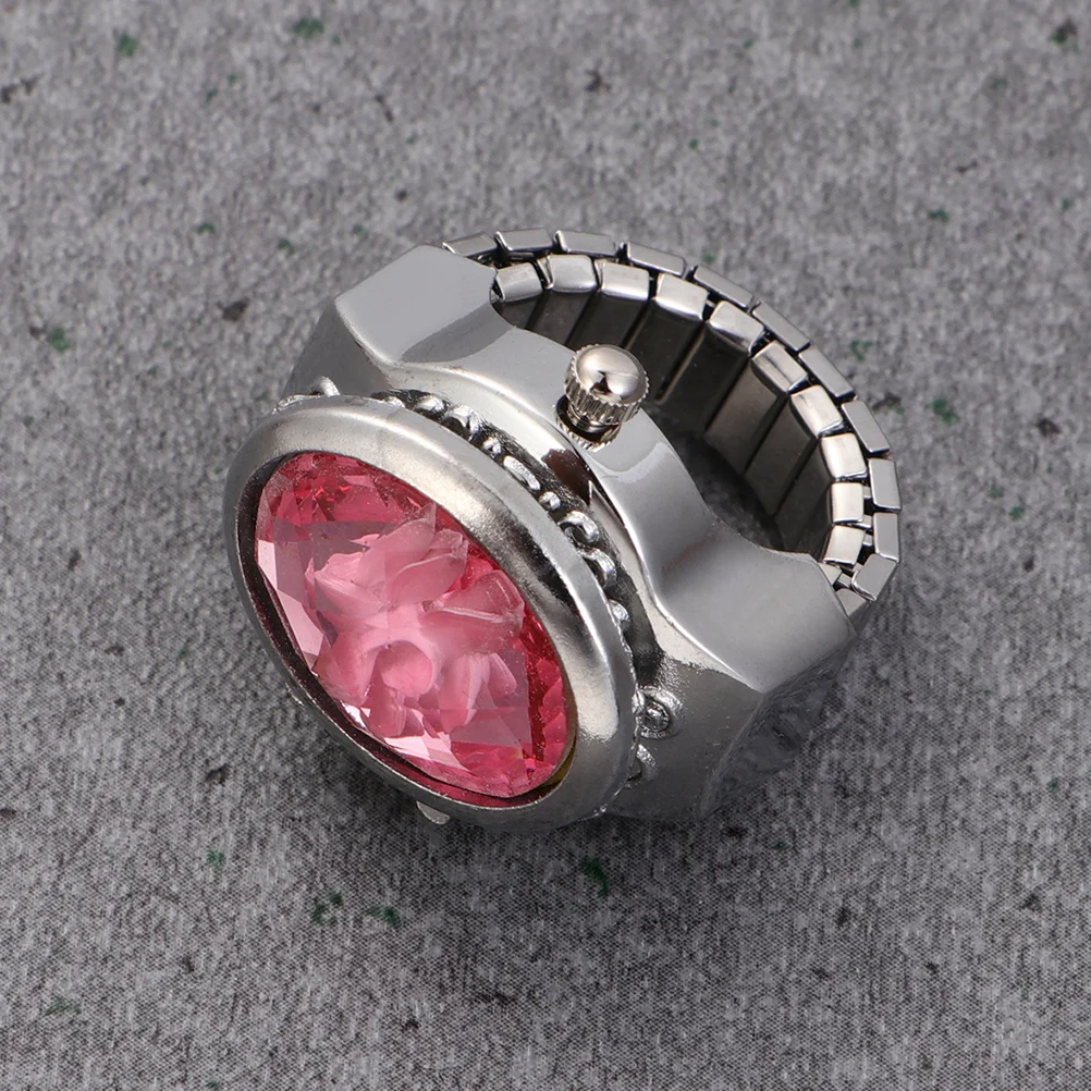 

2Pcs Flip-Up Cover Quartz Ring Watches Stylish Finger Watches Assorted Colors Perfect Gift for Birthday Christmas Holiday