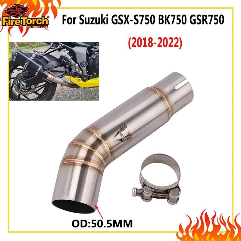 Motorrad-Auspuff-Mittelrohr zum Aufstecken für SUZUKI GSX-S 750 BK750 GSR750 GSXS750 GSX S750 2018 2020 2021 2022