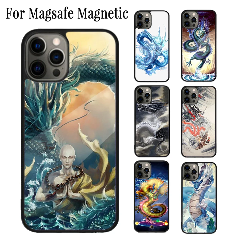 Legendary Chinese Dragon Magnetic Phone Case Coque For iPhone 16 15 14 Plus 13 12 Mini 11 Pro Max Magsafe Wireless Cover