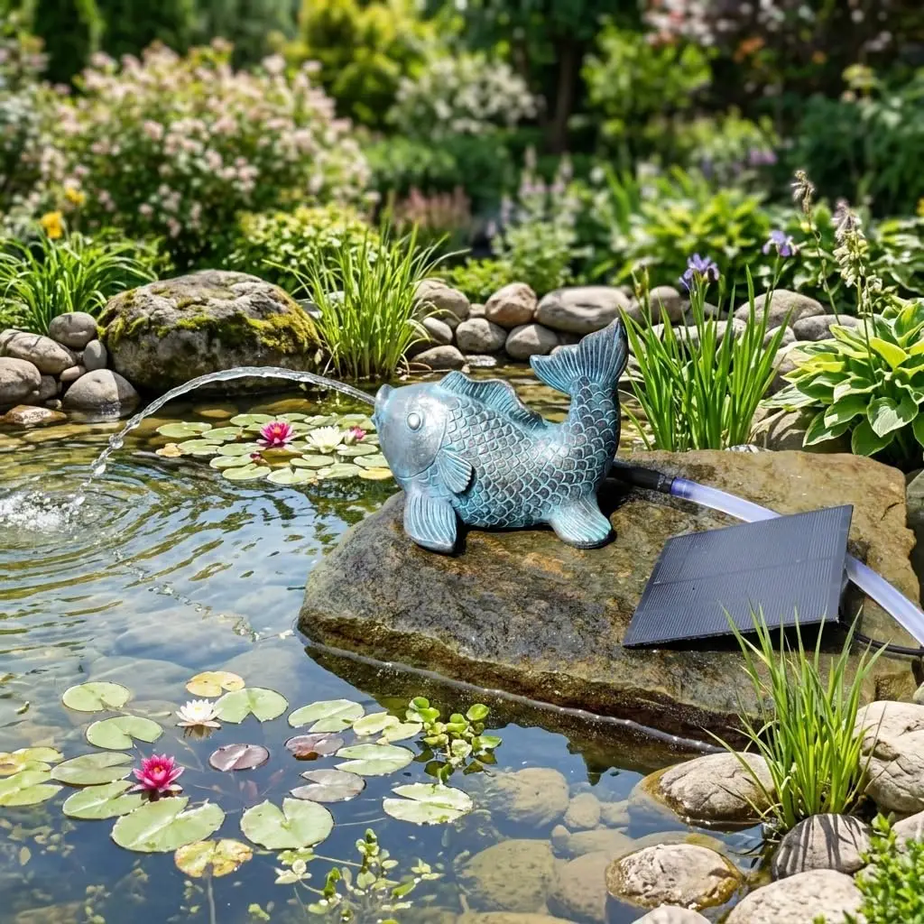 Pond Spitter, Pond Spitter for Small Ponds Resin Fish Fountain r Water Fountain,Outdoor Water Feature Fish Statue for