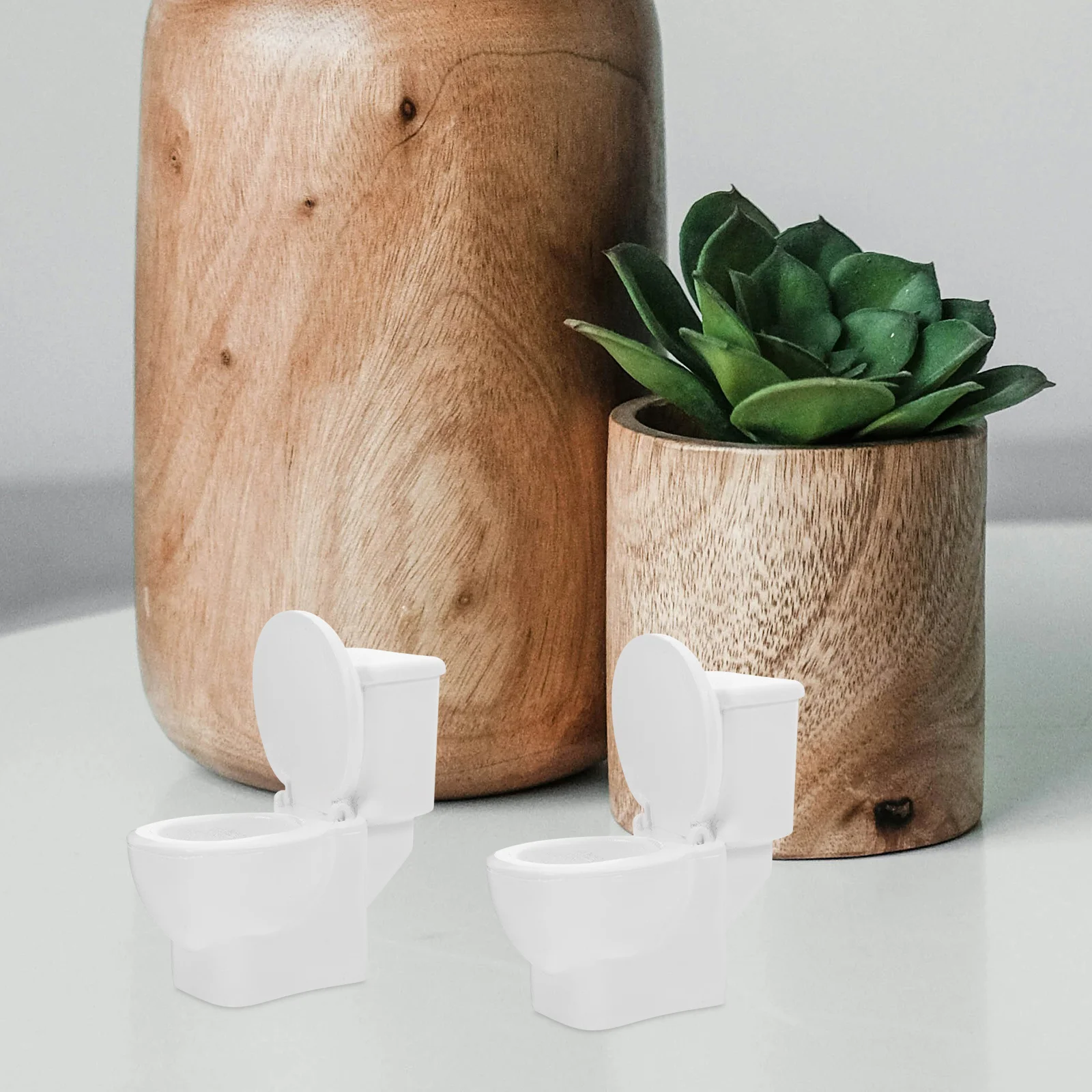 

3Pcs Small Toilet Resin Decoration for Micro Landscape Bathroom Terrarium Mini Garden Decor Adorable Outdoor Accessory