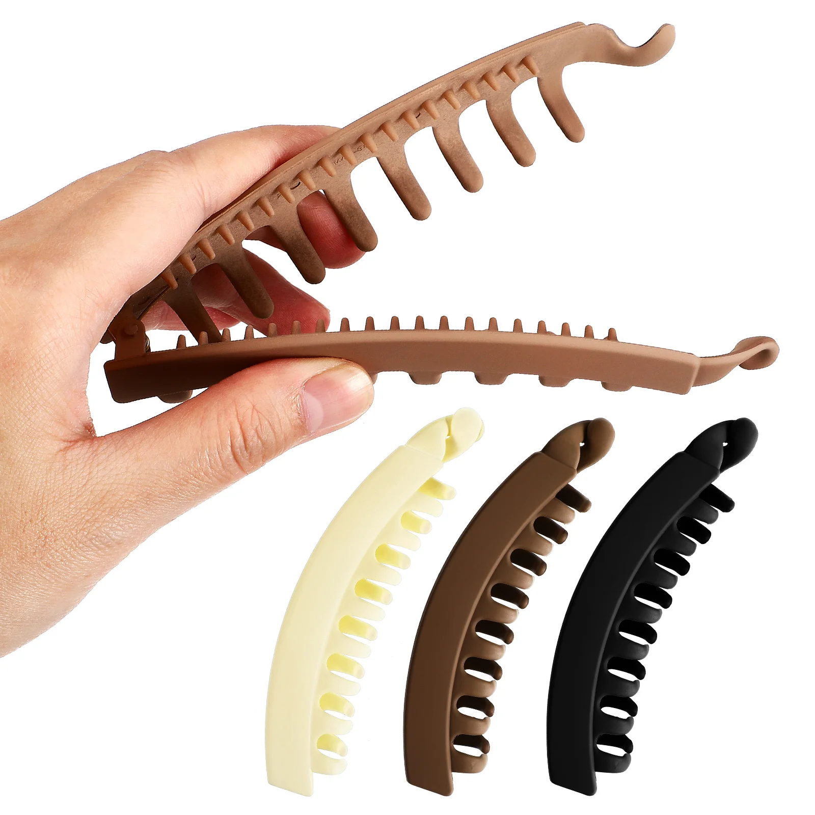 

4 pcs Shark Hair Clips Lightweight Comfortable Banana Claw Clips for Women Styling Tool Versatile Matching Long Lasting
